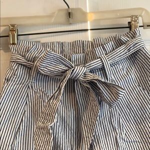 Seersucker Paper-bag Pants